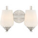 Shyloh 2 Light 14 inch Brushed Nickel Bath Light Wall Light