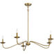 Traditional 5 Light 42 inch Natural Brass Chandelier Ceiling Light