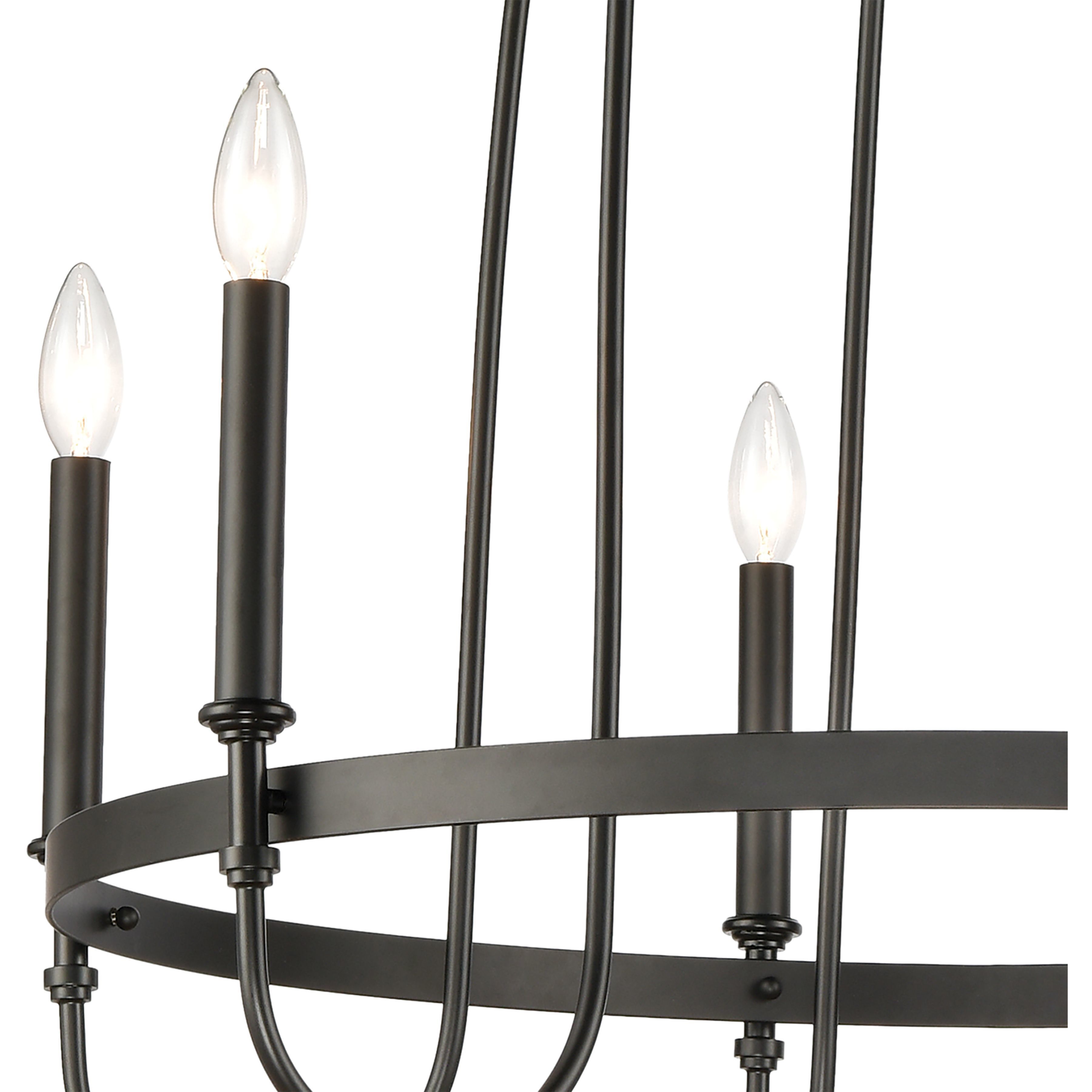 Wickshire 6 Light 29 inch Matte Black Chandelier Ceiling Light