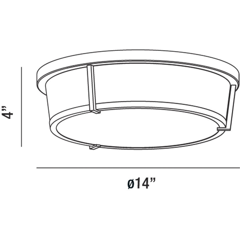 Java LED 14 inch Satin Nickel Flush Mount Ceiling Light