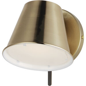 Carlo LED 6 inch Dark Bronze/Leather/Heritage Brass Wall Sconce Wall Light