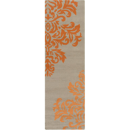 Rain 96 X 30 inch Orange and Neutral Indoor Area Rug, Polypropylene