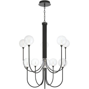 Iissa 10 Light 40 inch Black Chandelier Ceiling Light in Clear