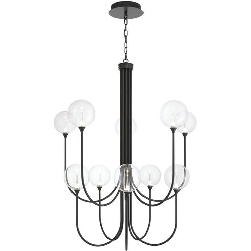 Iissa 10 Light 40 inch Black Chandelier Ceiling Light in Clear