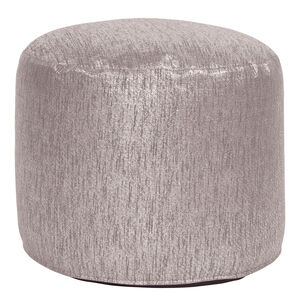 Pouf 18 inch Glam Pewter Tall Ottoman with Cover