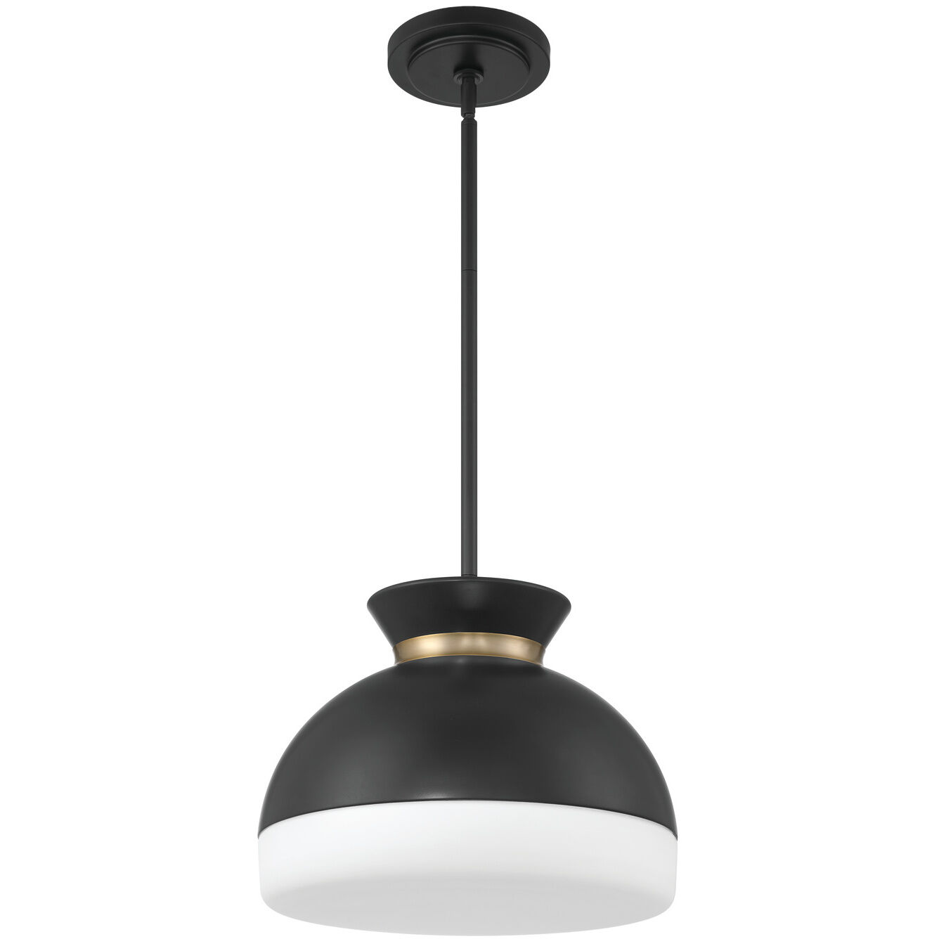 Gidget 2 Light 15 inch Matte Black and Vibrant Gold Mini Pendant Ceiling Light