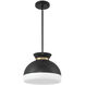 Gidget 2 Light 15 inch Matte Black and Vibrant Gold Mini Pendant Ceiling Light