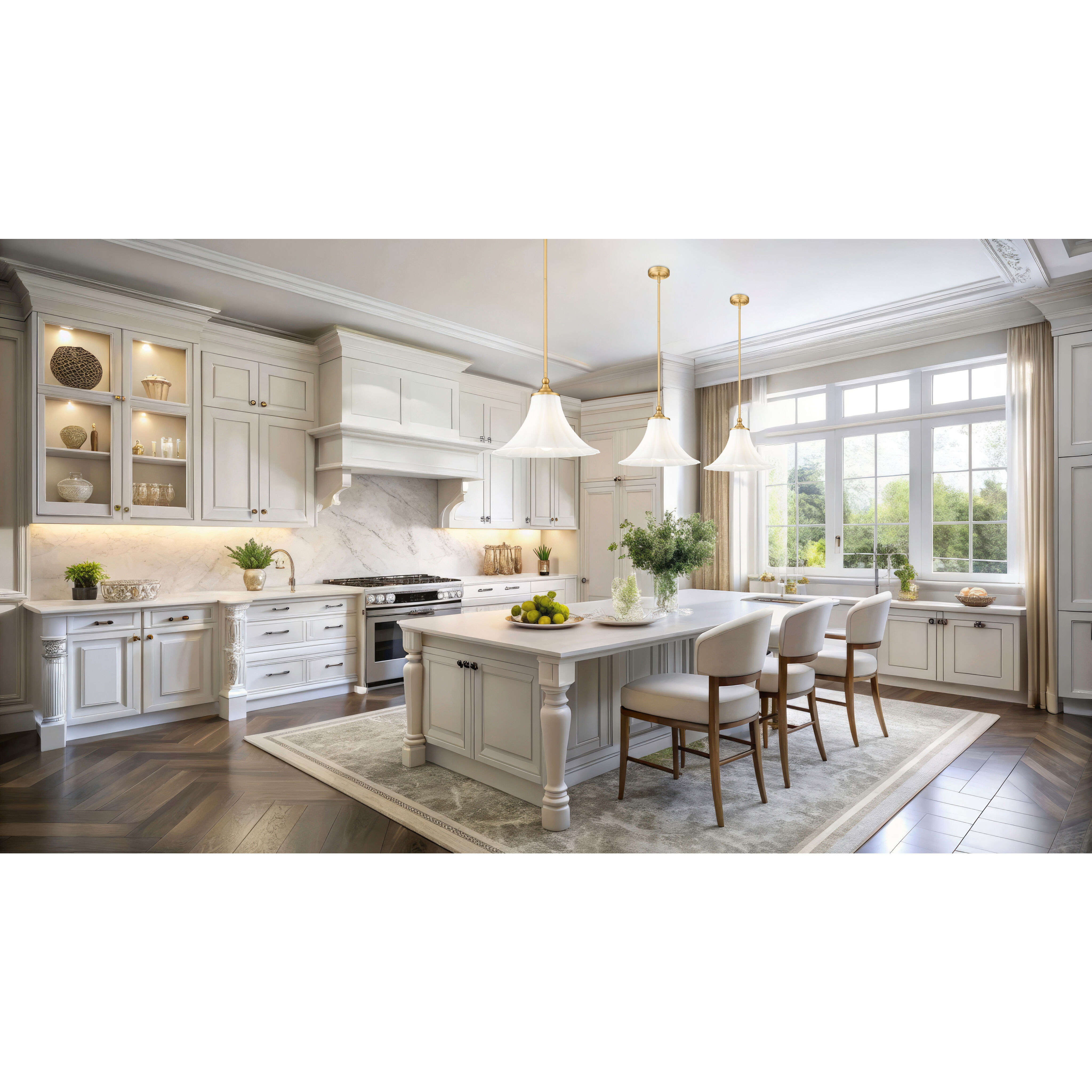 Fleur Pendant Ceiling Light in Modern Gold