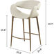 Joshua 35.4 inch Walnut and Taupe Counter Stool