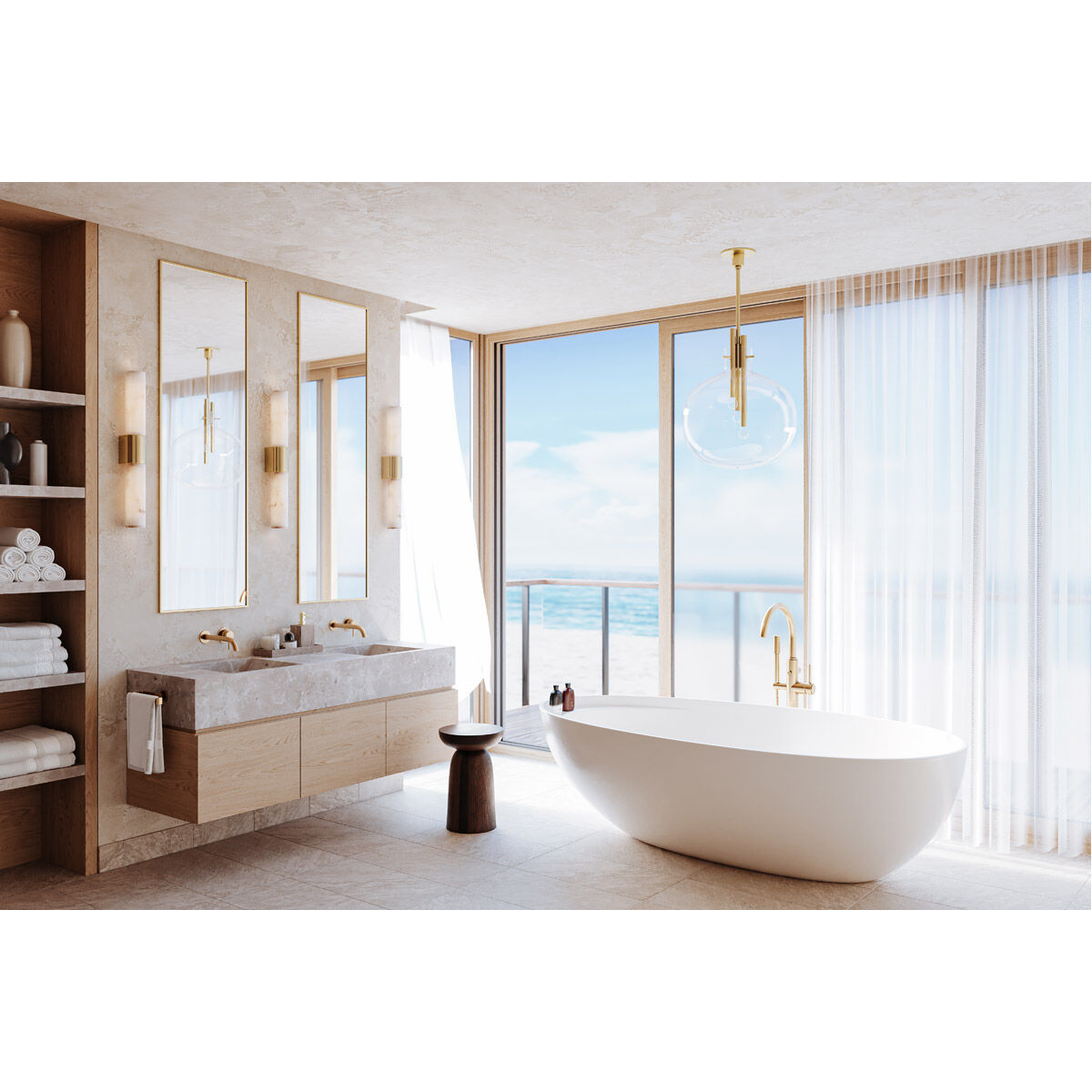 Hempstead 3 Light 18.25 inch Aged Brass Pendant Ceiling Light, Large