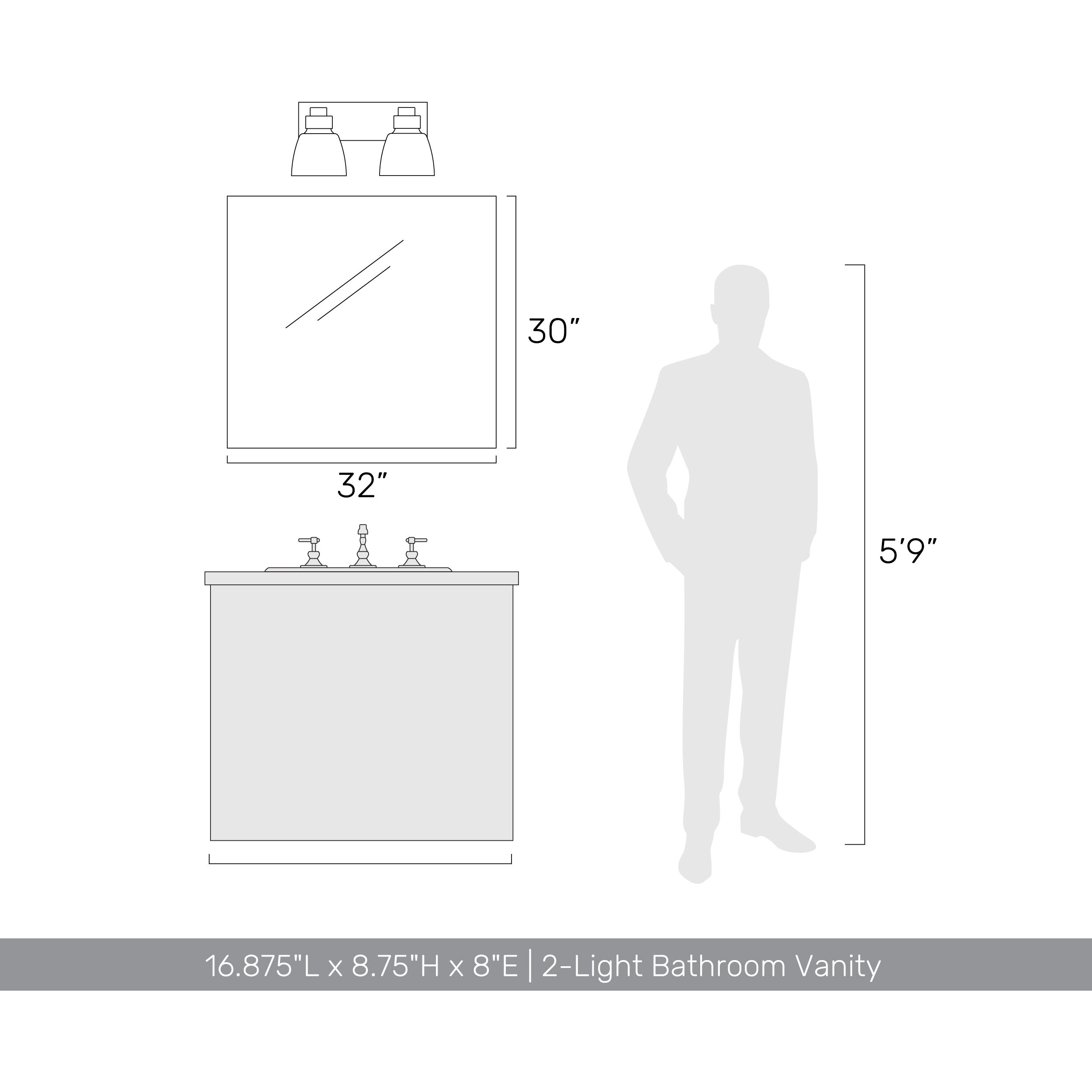 Remy Vanity Wall Light in Pewter