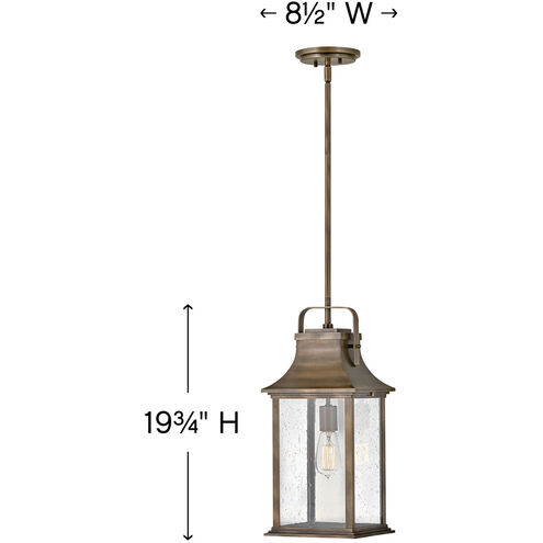Grant LED 9 inch Burnished Bronze Outdoor Hanging Lantern