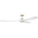 Envy 84 inch White/Satin Brass with Envy White Blades Ceiling Fan, Blades Included
