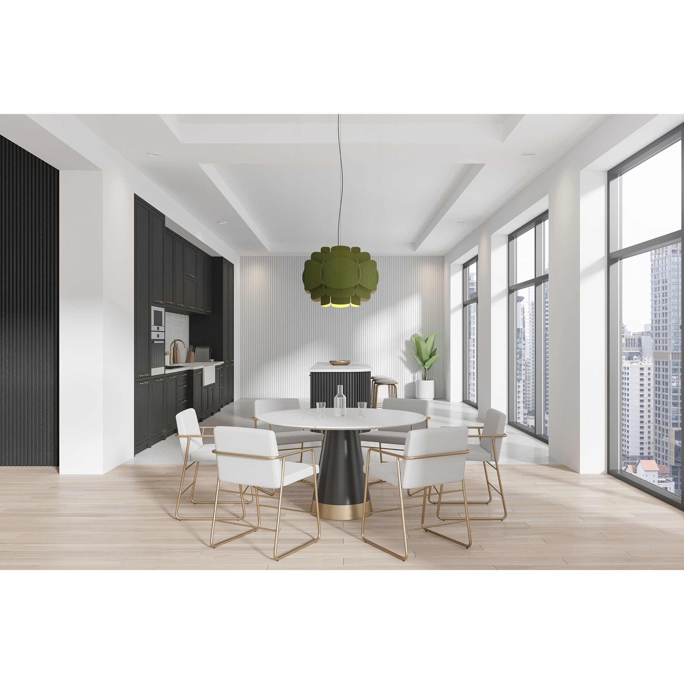 Bella 30 inch Green Pendant Ceiling Light in Green/Ash, WEP Collection