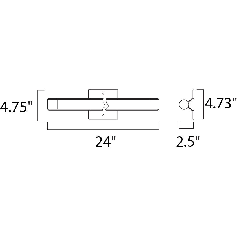 Wand LED LED 24 inch Polished Chrome Bath Vanity Light Wall Light