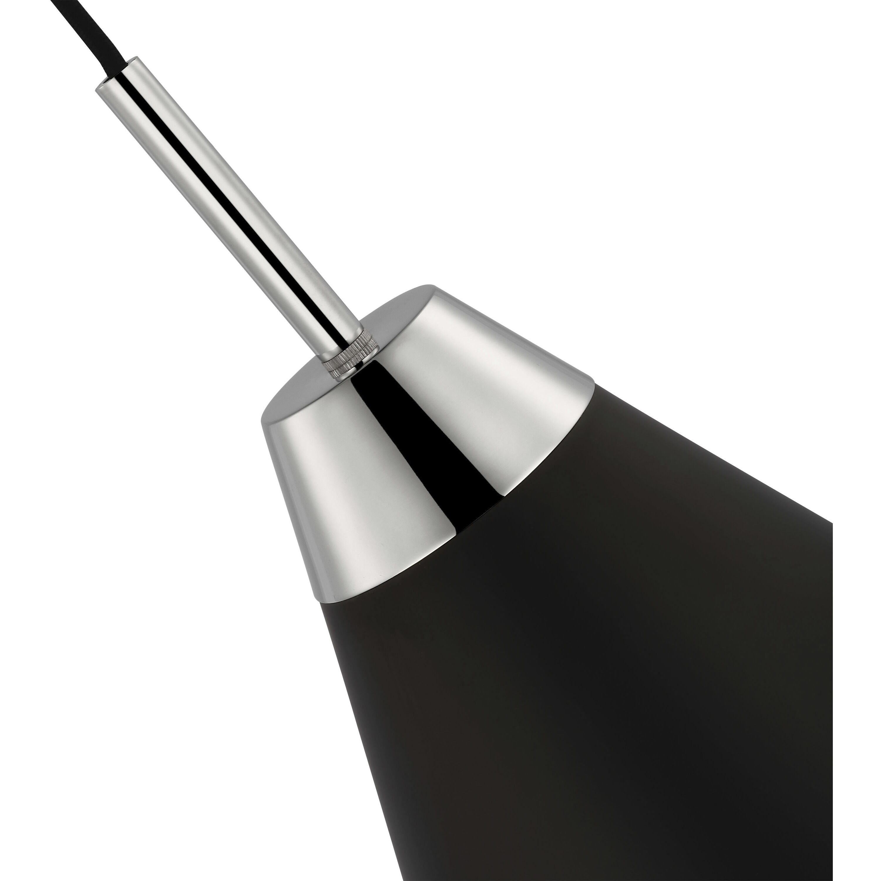 Tango 1 Light 12 inch Matte Black/Polished Nickel Pendant Ceiling Light