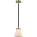 Nouveau Cone LED 6.25 inch Black Antique Brass Mini Pendant Ceiling Light in Matte White, Nouveau