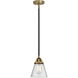 Nouveau 2 Cone LED 6.25 inch Black Antique Brass Mini Pendant Ceiling Light in Seedy