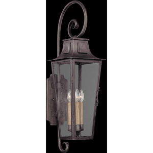 Parisian Square 4 Light 34.5 inch Aged Pewter Outdoor Wall Sconce