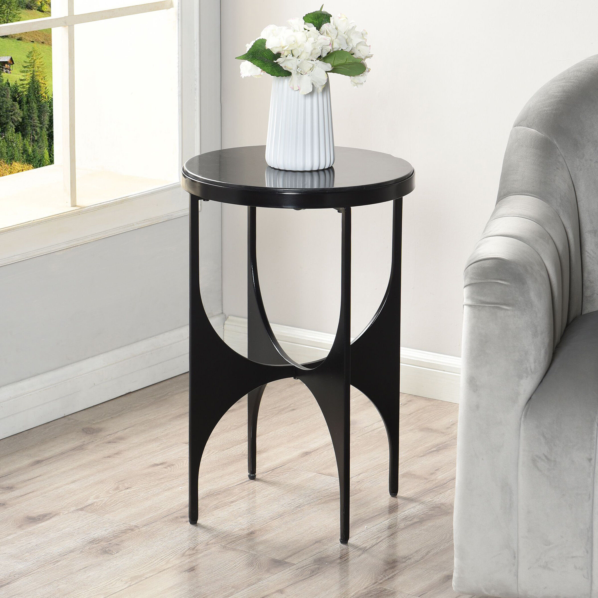 Austin 15 inch Satin Black Accent Table