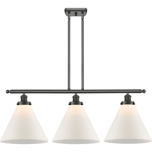 Ballston X-Large Cone LED 36 inch Oil Rubbed Bronze Island Light Ceiling Light in Matte White Glass
