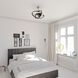Galileo 7.72 inch Satin Nickel and Black with Matte Black Blades Ceiling Fan