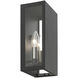 Winfield 2 Light 11 inch Textured Black with Brushed Nickel Candles Outdoor Sconce, Medium