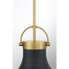 Lynk 1 Light 16.5 inch Legacy Brass and Matte Coal Pendant Ceiling Light