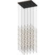 Constellation Cosmic Cube LED 20.5 inch Espresso Black Chandelier Ceiling Light in 3000K, Clear Faceted Acrylic, 10 FT. Cord