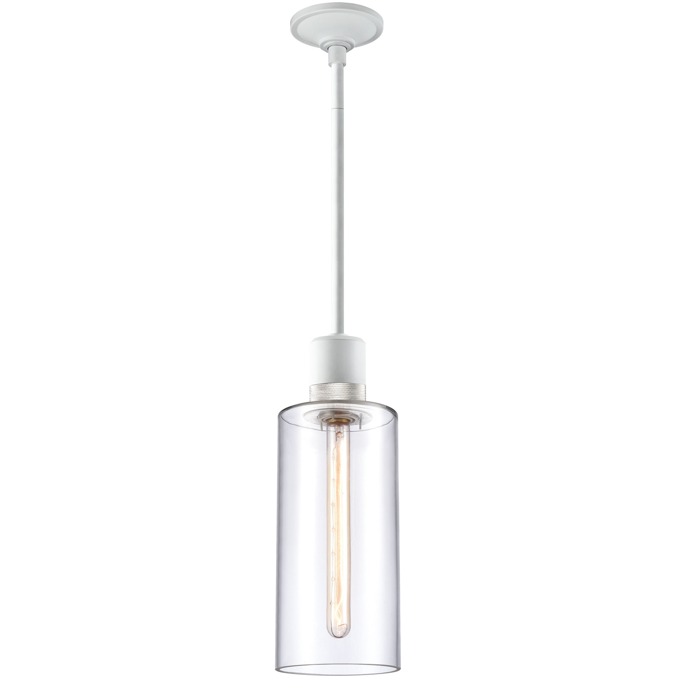 Zigrina 1 Light 5.88 inch Matte White with Polished Nickel Pendant Ceiling Light