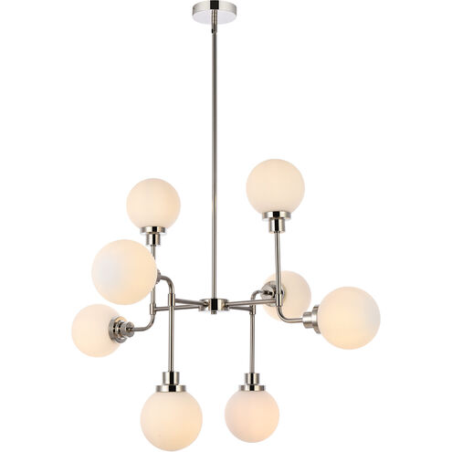 Hanson 8 Light 36 inch Polish Nickel Pendant Ceiling Light