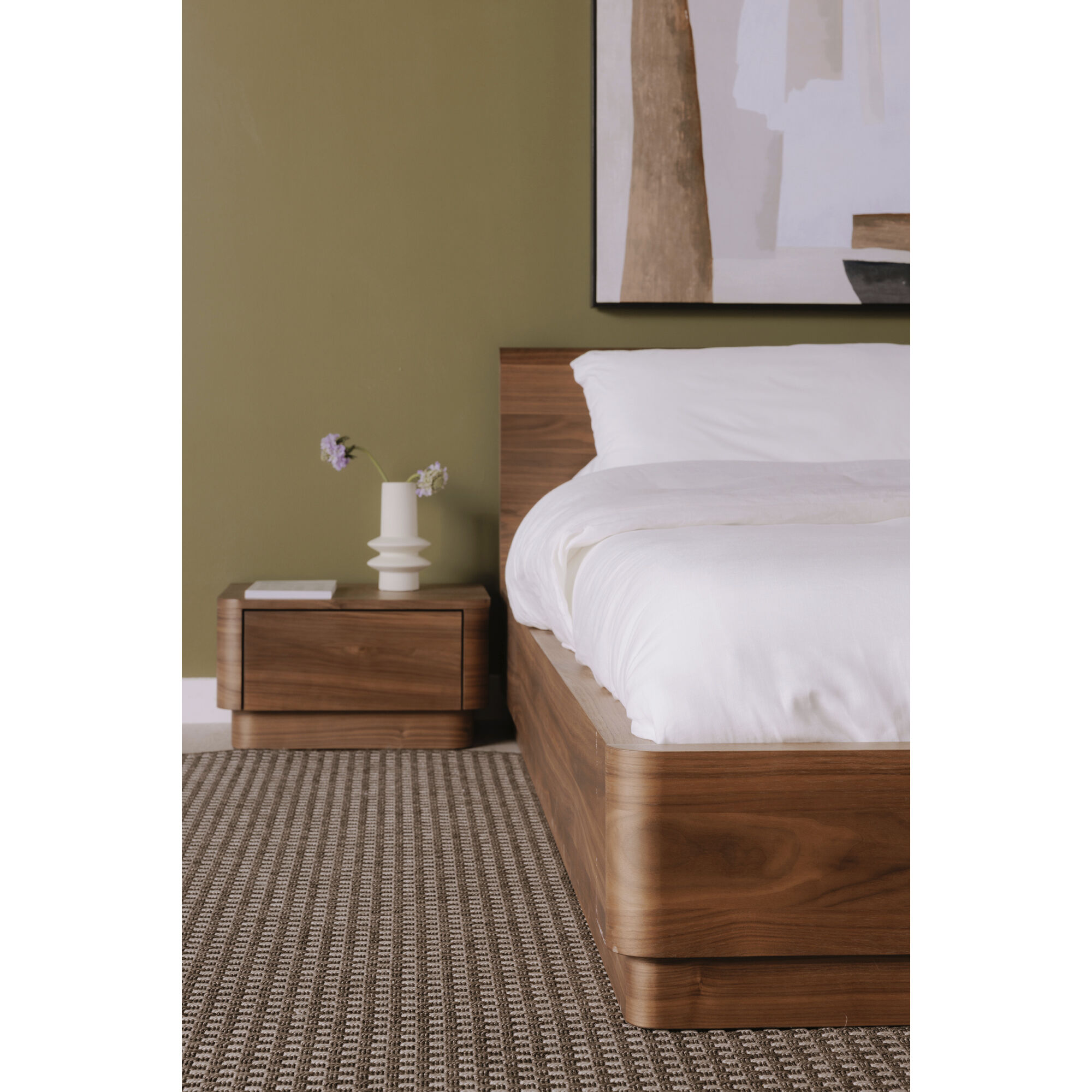 Round Off 20 X 15 inch Brown Nightstand