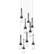 Link 9 Light 20.5 inch Black Pendant Ceiling Light, Long