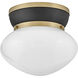 Lucy 1 Light 12 inch Black with Lacquered Brass Flush Mount Ceiling Light