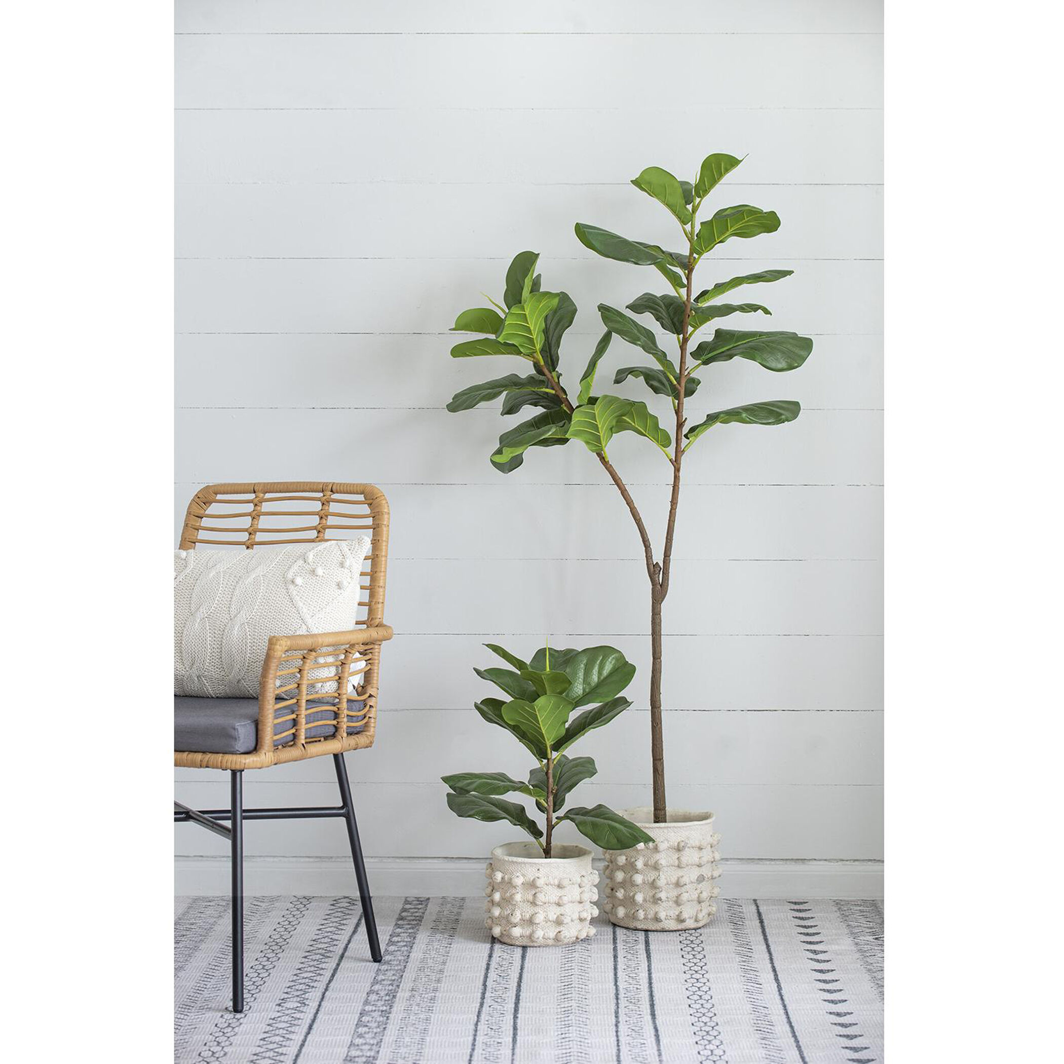 Round Cream Outdoor Planter