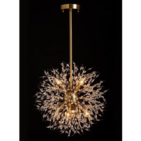 Chiffon 8 Light 18 inch Natural Brass Chandelier Ceiling Light, Small