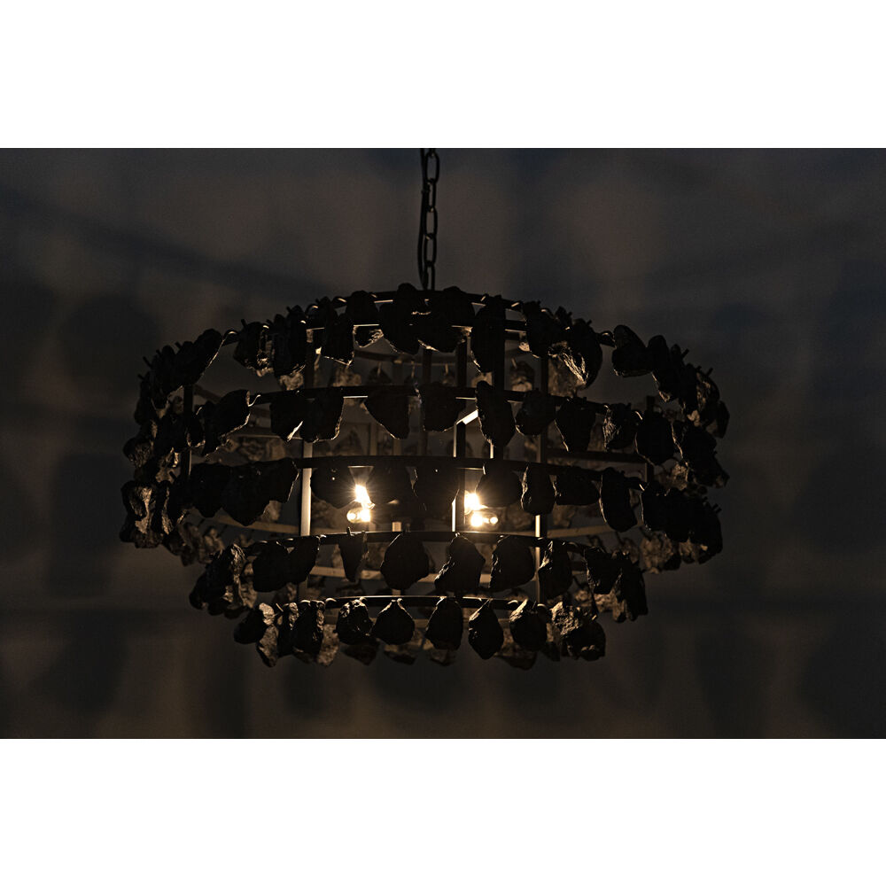 Vulcan 4 Light 29 inch Matte Black Chandelier Ceiling Light
