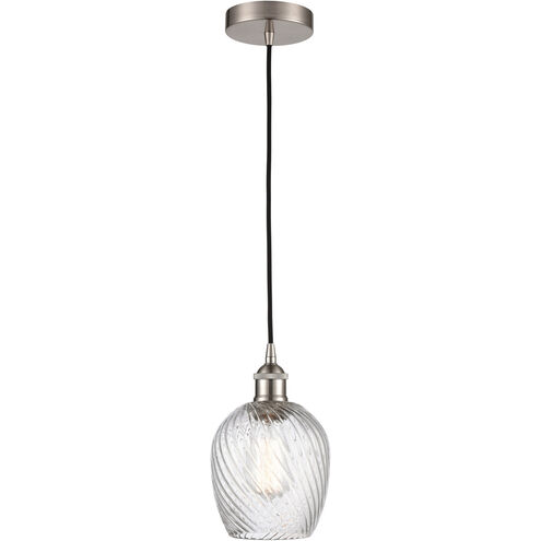 Edison Salina LED 5 inch Brushed Satin Nickel Mini Pendant Ceiling Light