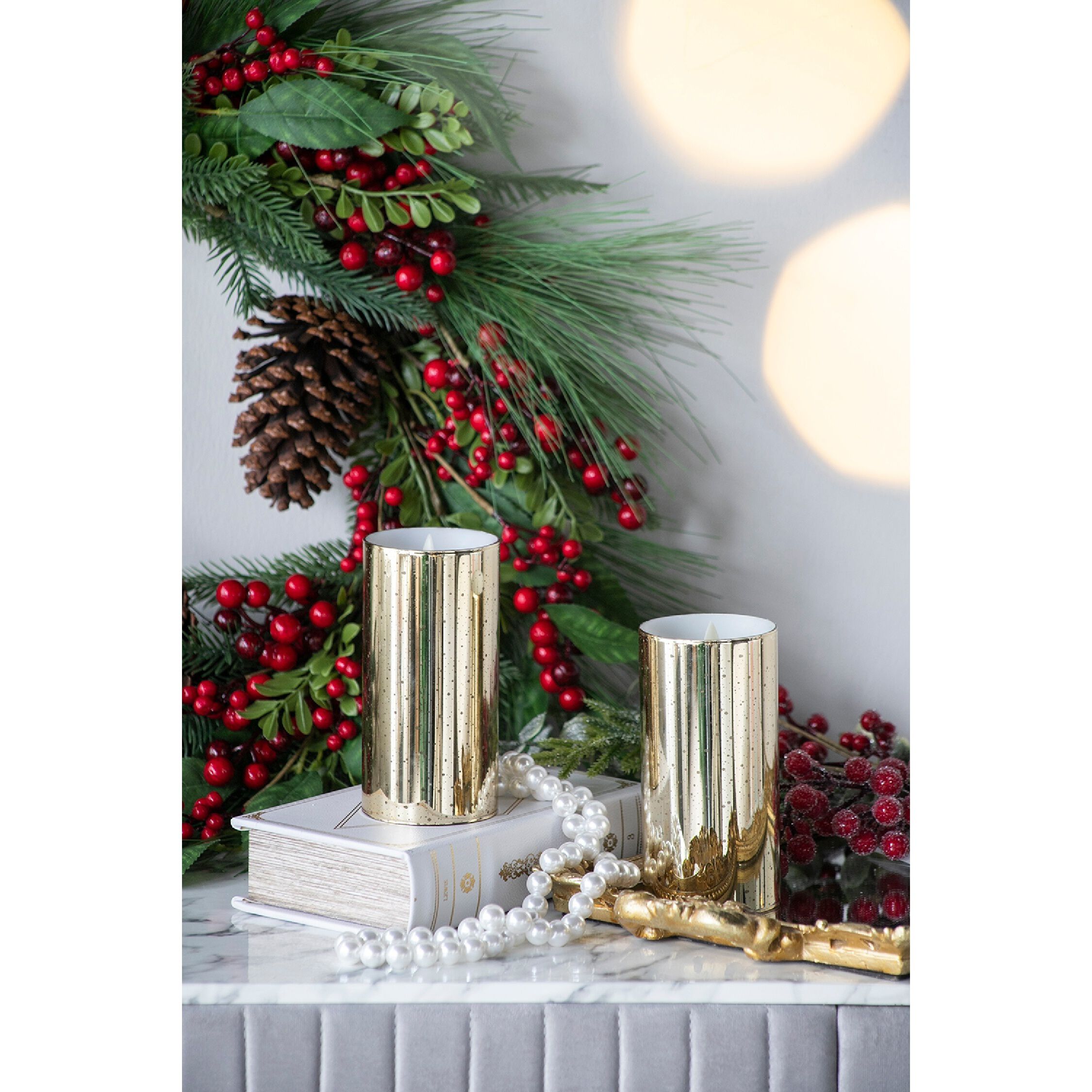 Speckled 6 X 3 inch LED Candle