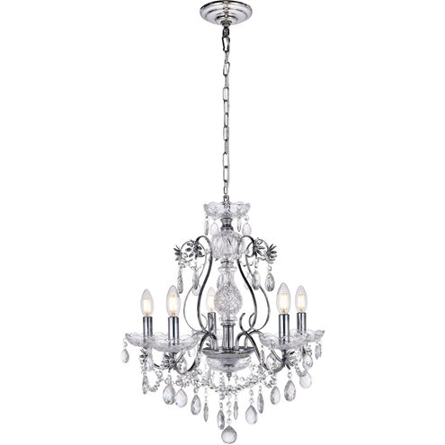 Voltaire 5 Light 22 inch Chrome Chandelier Ceiling Light