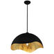Eclos 1 Light 23.88 inch Sand Coal With Gold Leaf Inside Pendant Ceiling Light