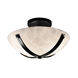 Clouds 2 Light Matte Black Semi-Flush Bowl Ceiling Light