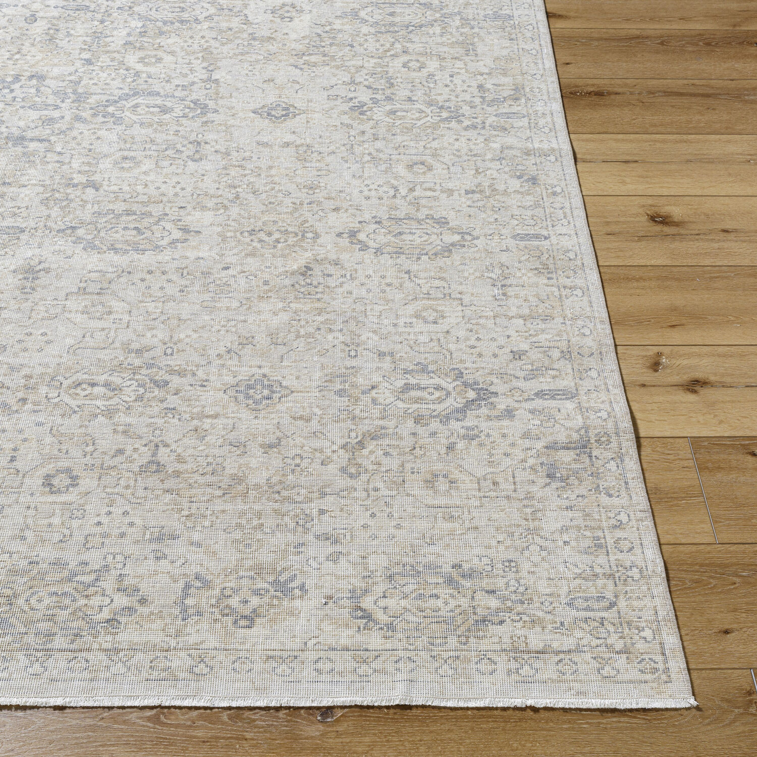 Once Upon a Time 150 X 118.11 inch Light Gray / Ivory / Gray / Tan / Light Brown Machine Woven Rug in 10 x 12.5