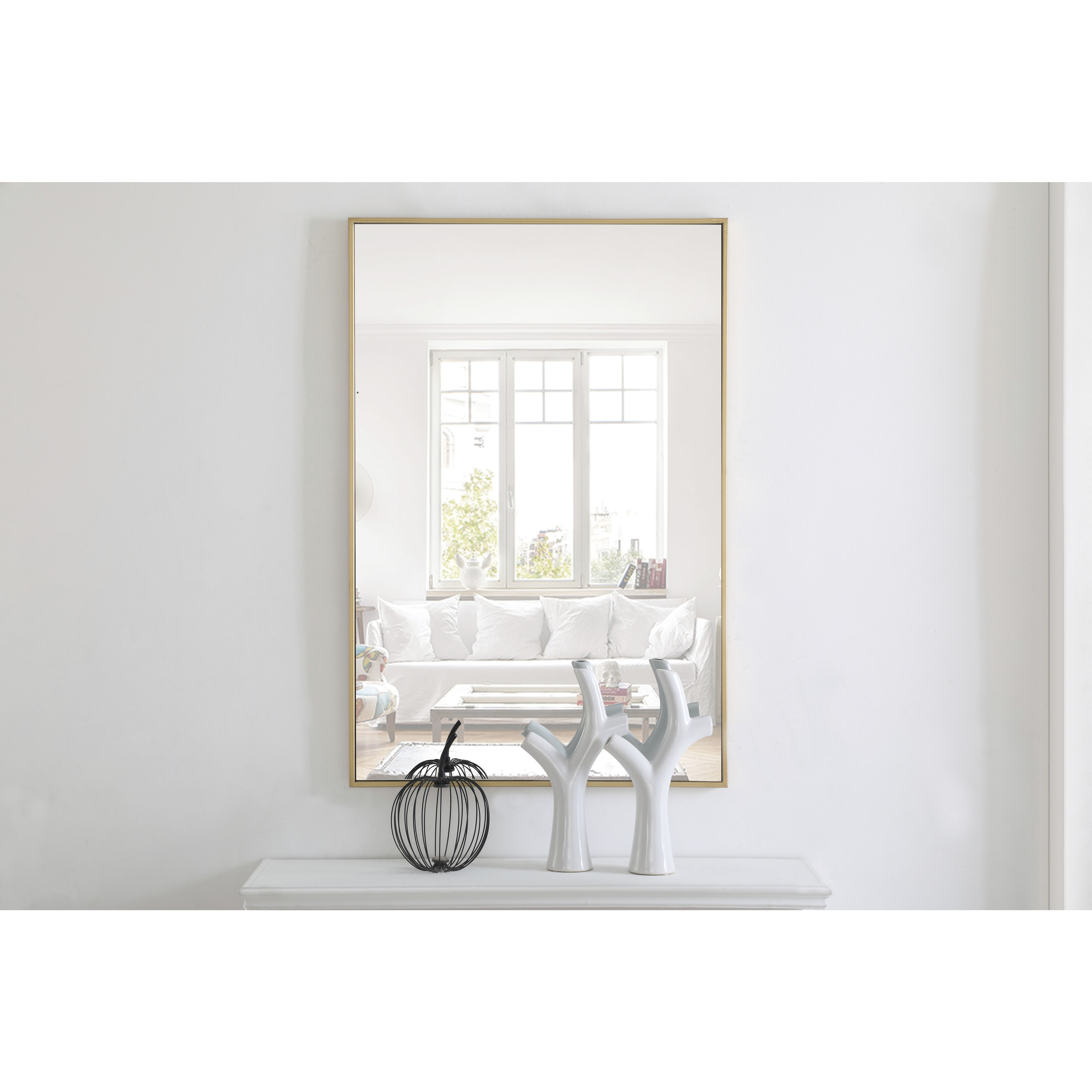 Monet 42 X 28 inch Brass Wall Mirror