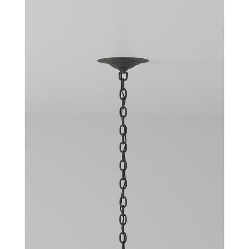 Shipwright 6 Light 38.5 inch French Black/Smokewood/Natural Abaca Rope Chandelier Ceiling Light