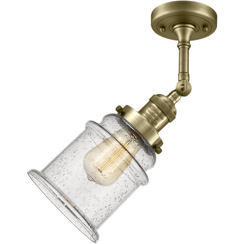 Franklin Restoration Canton 1 Light 7 inch Antique Brass Sconce Wall Light in Incandescent, Seedy Glass, Franklin Restoration