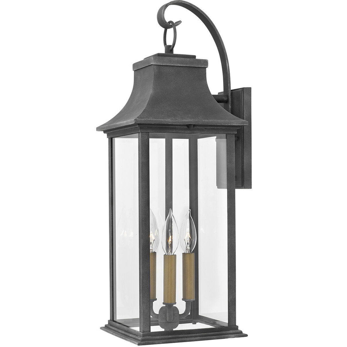 Heritage Adair LED 25 inch Aged Zinc with Antique Nickel and Heritage Brass Outdoor Wall Mount Lantern