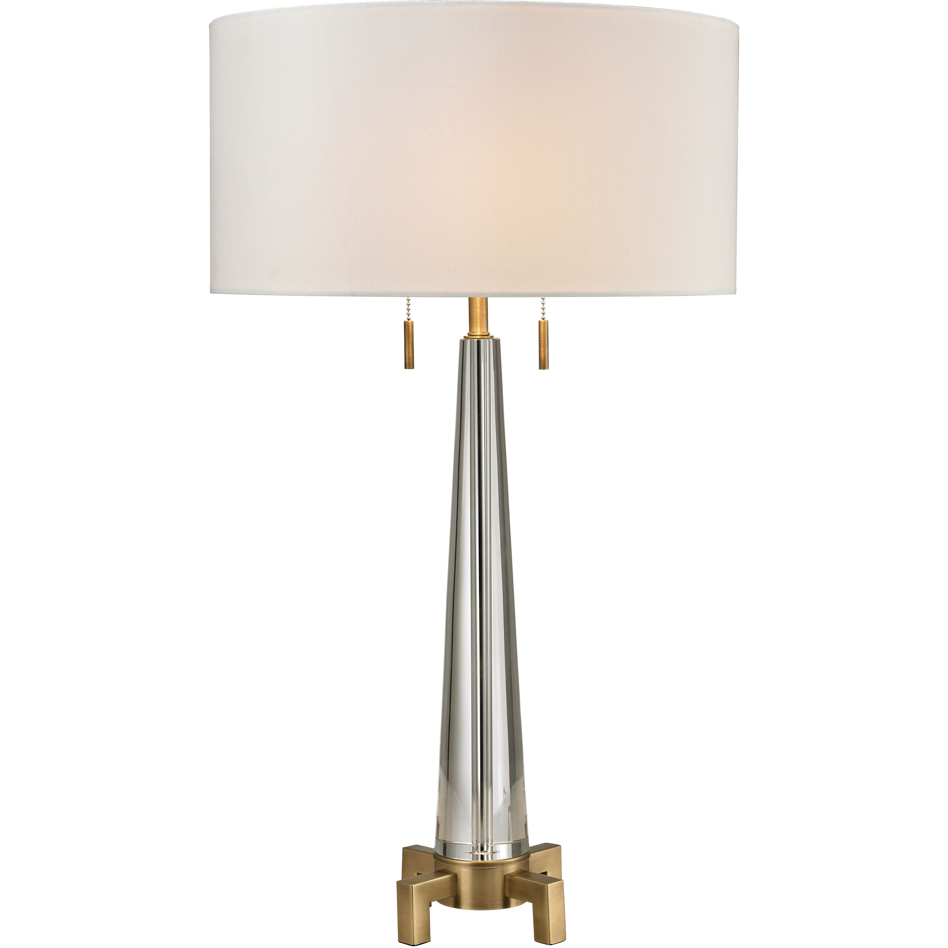 Dimond Lighting D2682 Bedford 30 inch 60.00 watt Clear with Aged Brass Table Lamp Portable Light in Incandescent 3 Way