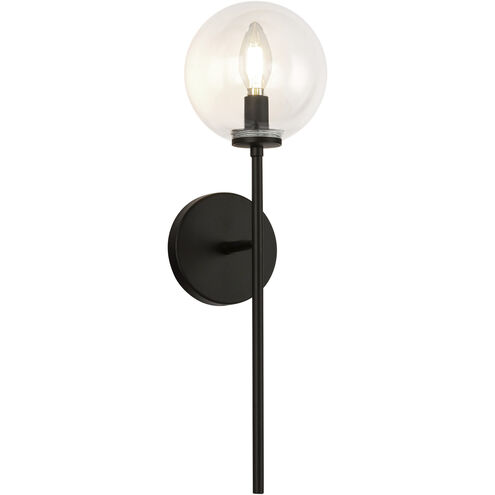 Alora Mood Cassia 1 Light 6 inch Matte Black Bath Vanity Light Wall Light in Clear Glass Shade