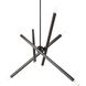 Monaco 8 Light 35 inch Black Chrome Linear Chandelier Ceiling Light, Large